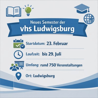 Neues Semester der vhs Ludwigsburg startet am 23. Februar